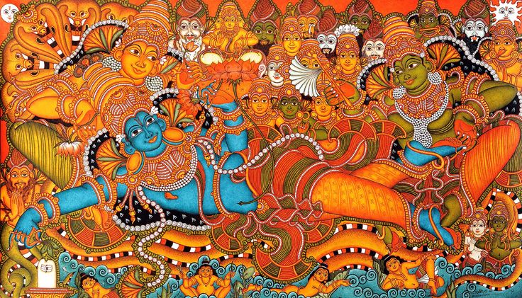 Anathashayanam Canvas Painting Sketch ONLY