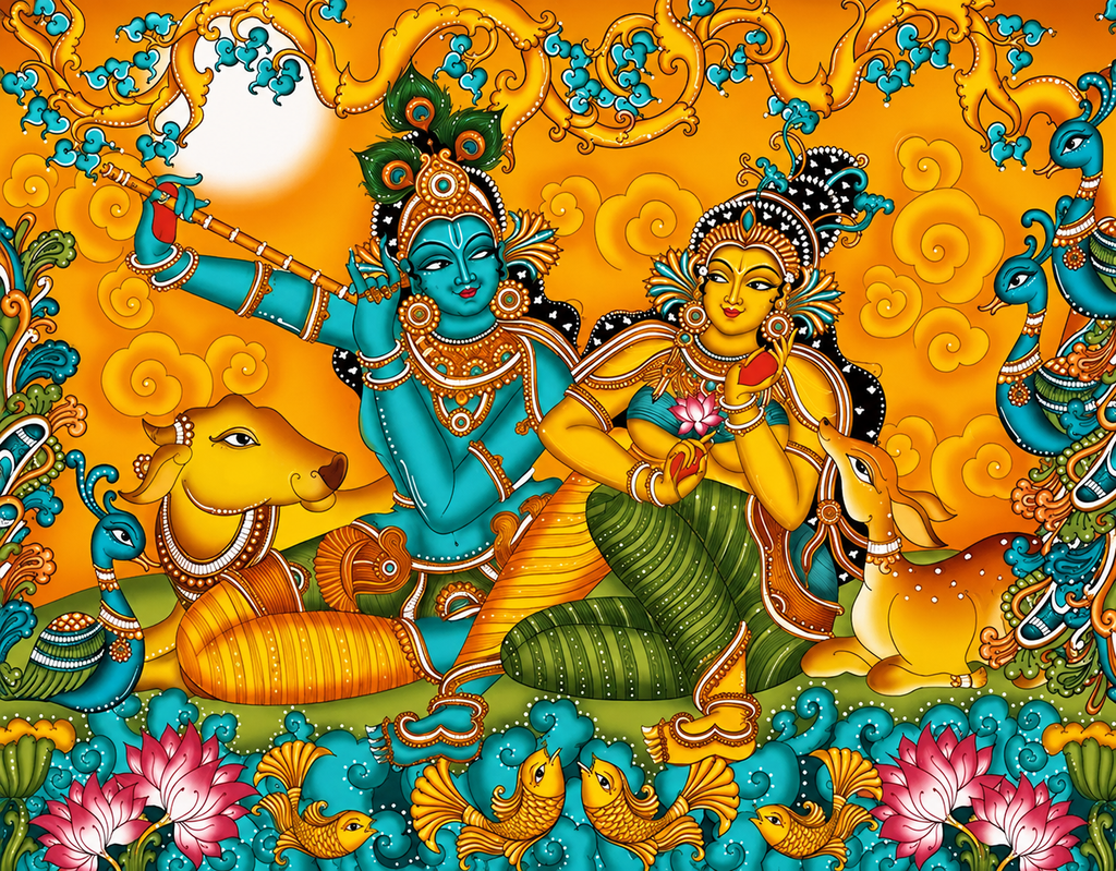 Radha Krishna in Vrindavan Canvas Painting Kit