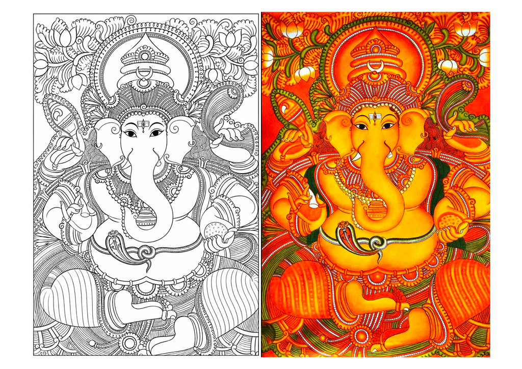 Ganapathi Canvas Painting Sketch Kit