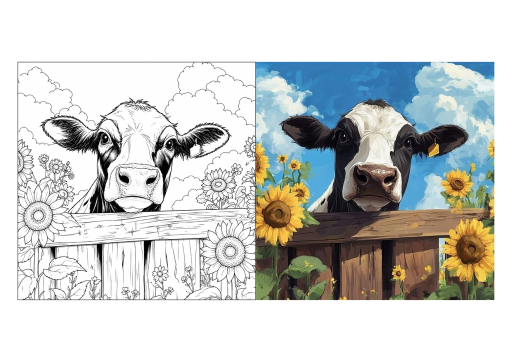 Cow Scenery Canvas Painting Kit
