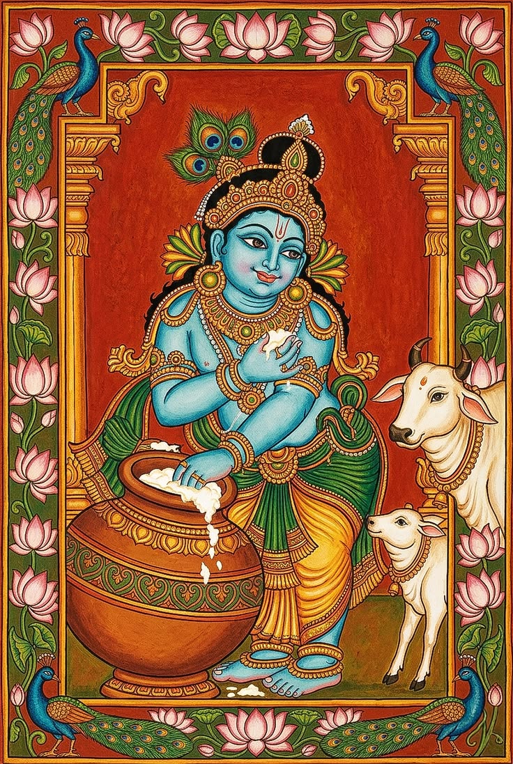 Krishna Canvas Painting Sketch ONLY
