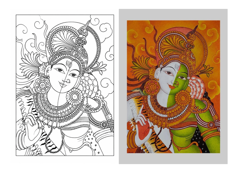 Siva Parvathy Canvas Painting Kit