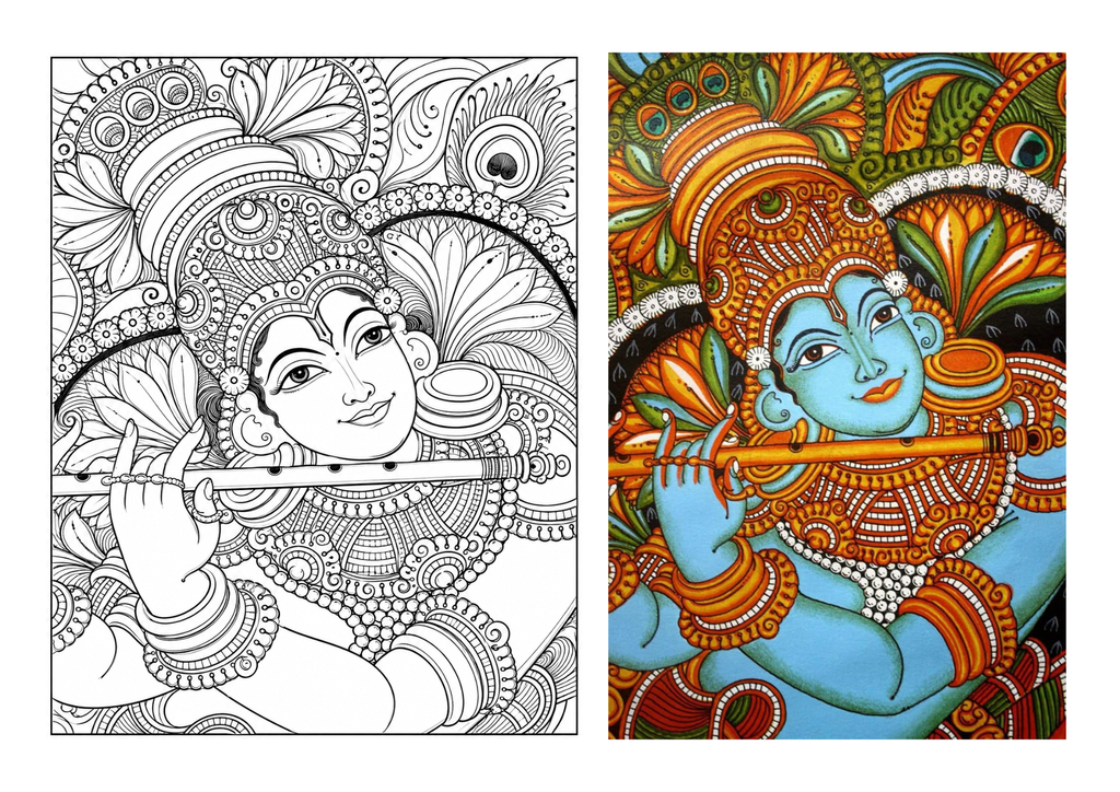 Beautiful Krishna with Flute Canvas Painting Kit