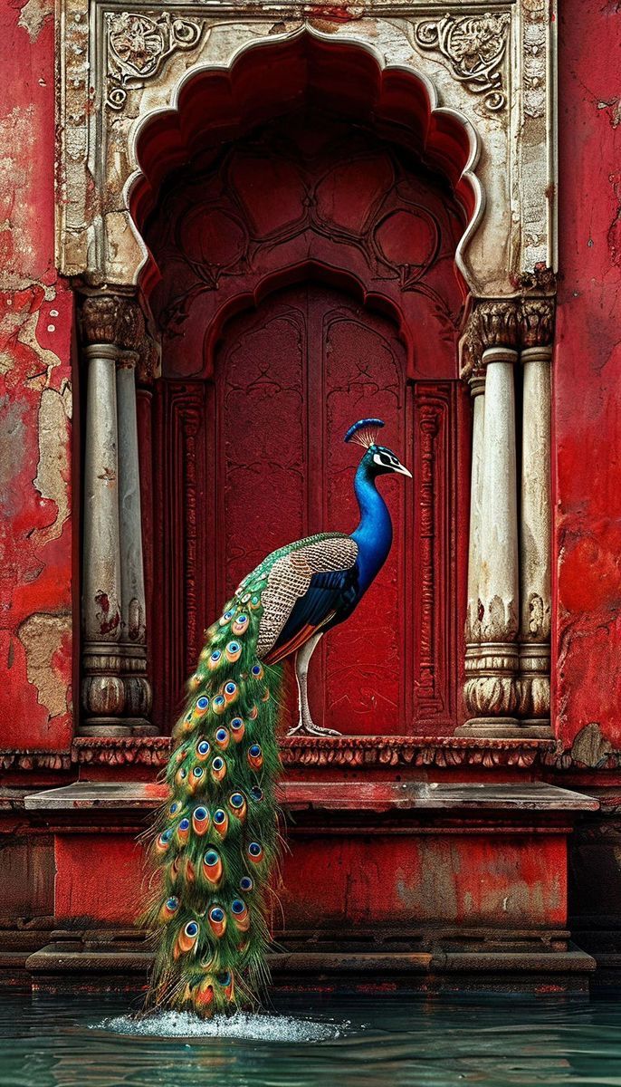 Peacock Canvas Painting Sketch ONLY