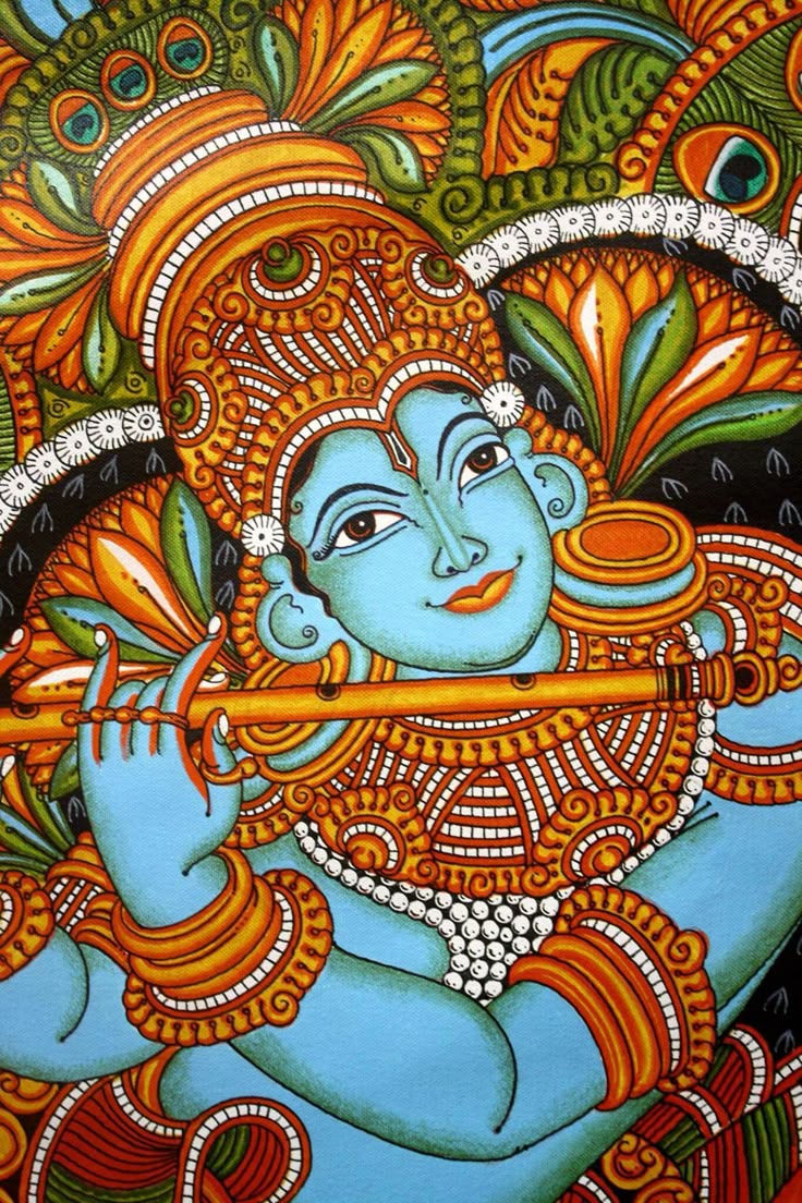 Beautiful Krishna with Flute Canvas Painting Kit