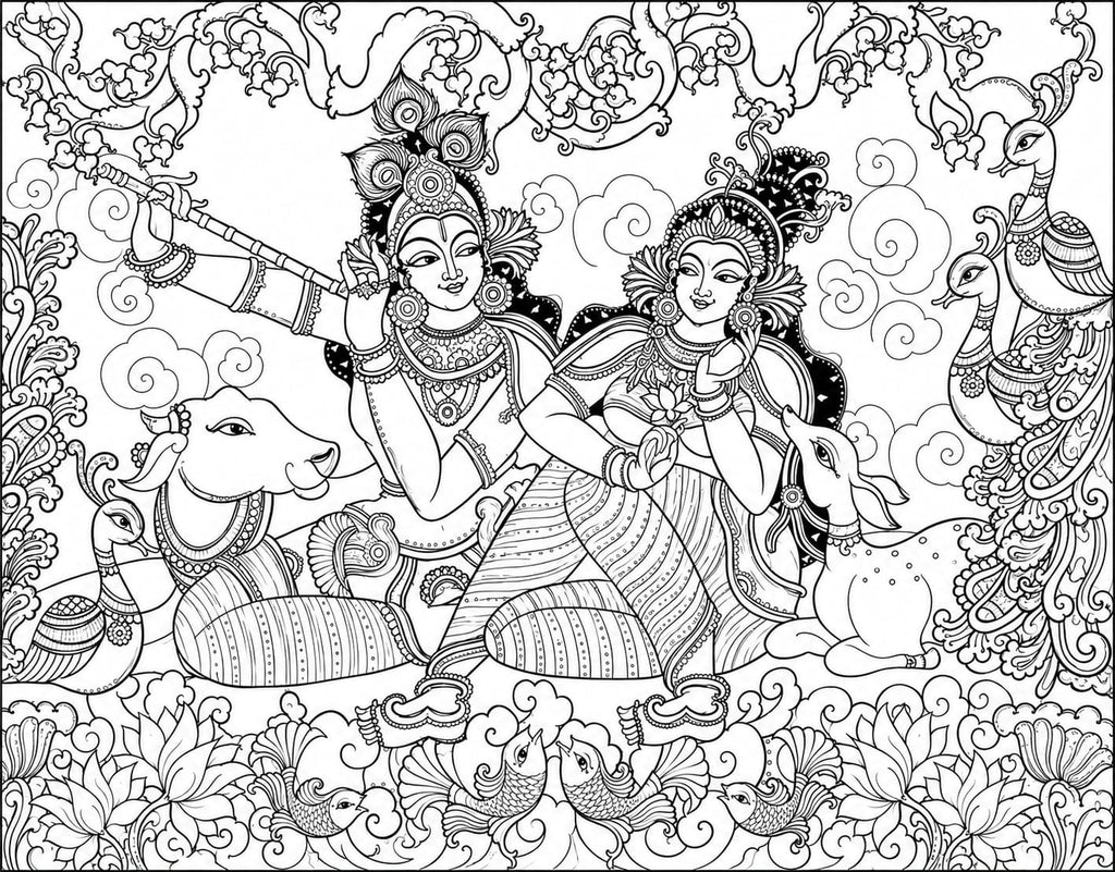 Radha Krishna in Vrindavan Canvas Painting Kit
