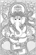 Ganapathi Canvas Painting Sketch Kit