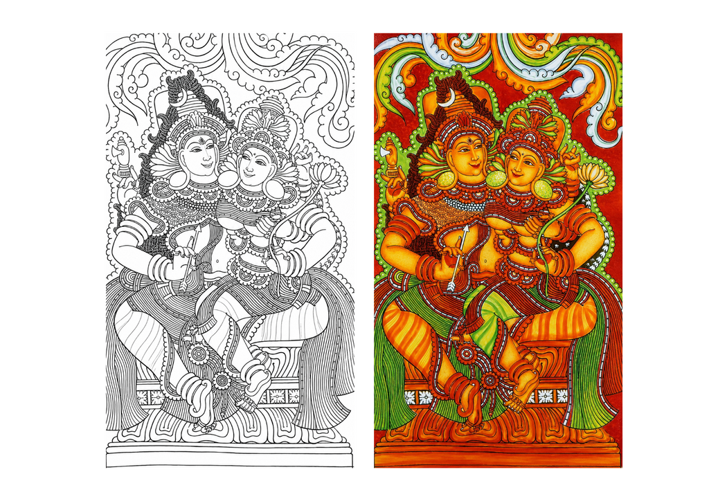 Siva Parvathi Canvas Painting Kit