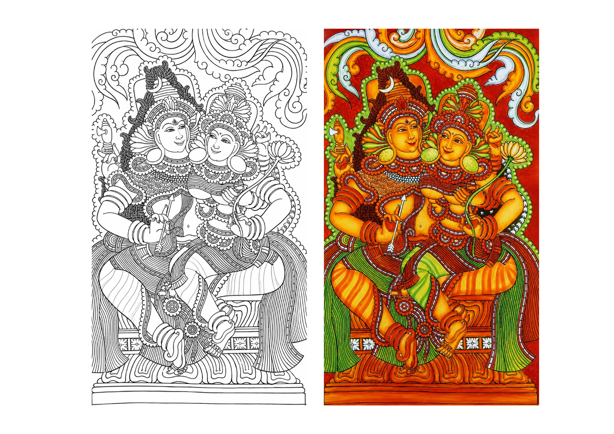 Siva Parvathi Canvas Painting Kit