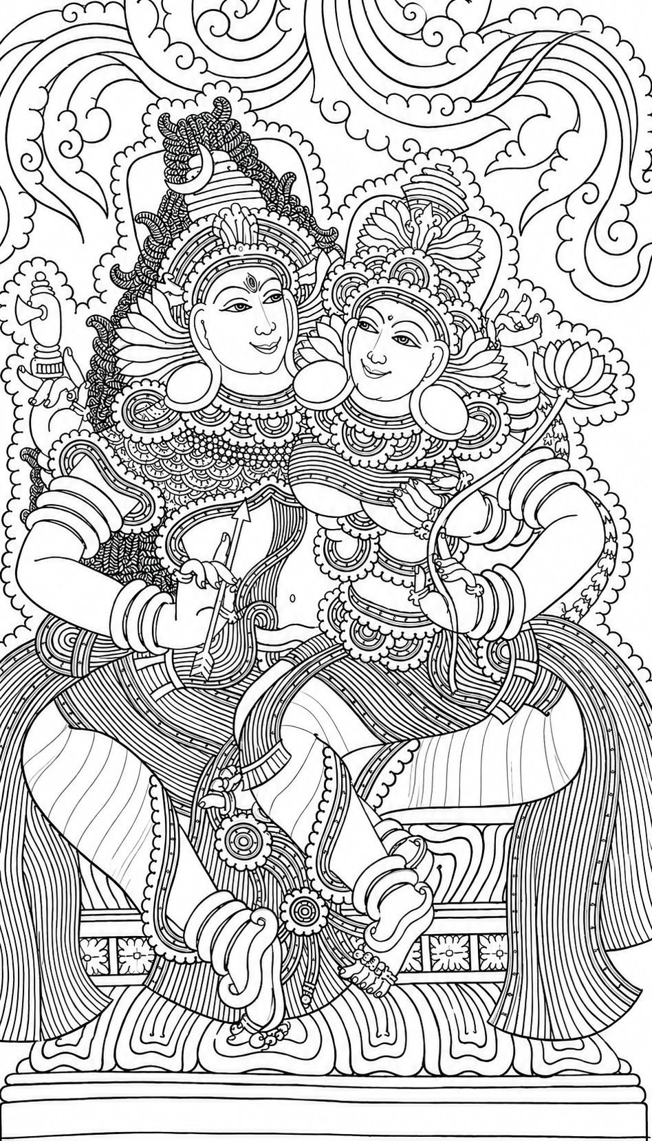 Siva Parvathi Canvas Painting Kit